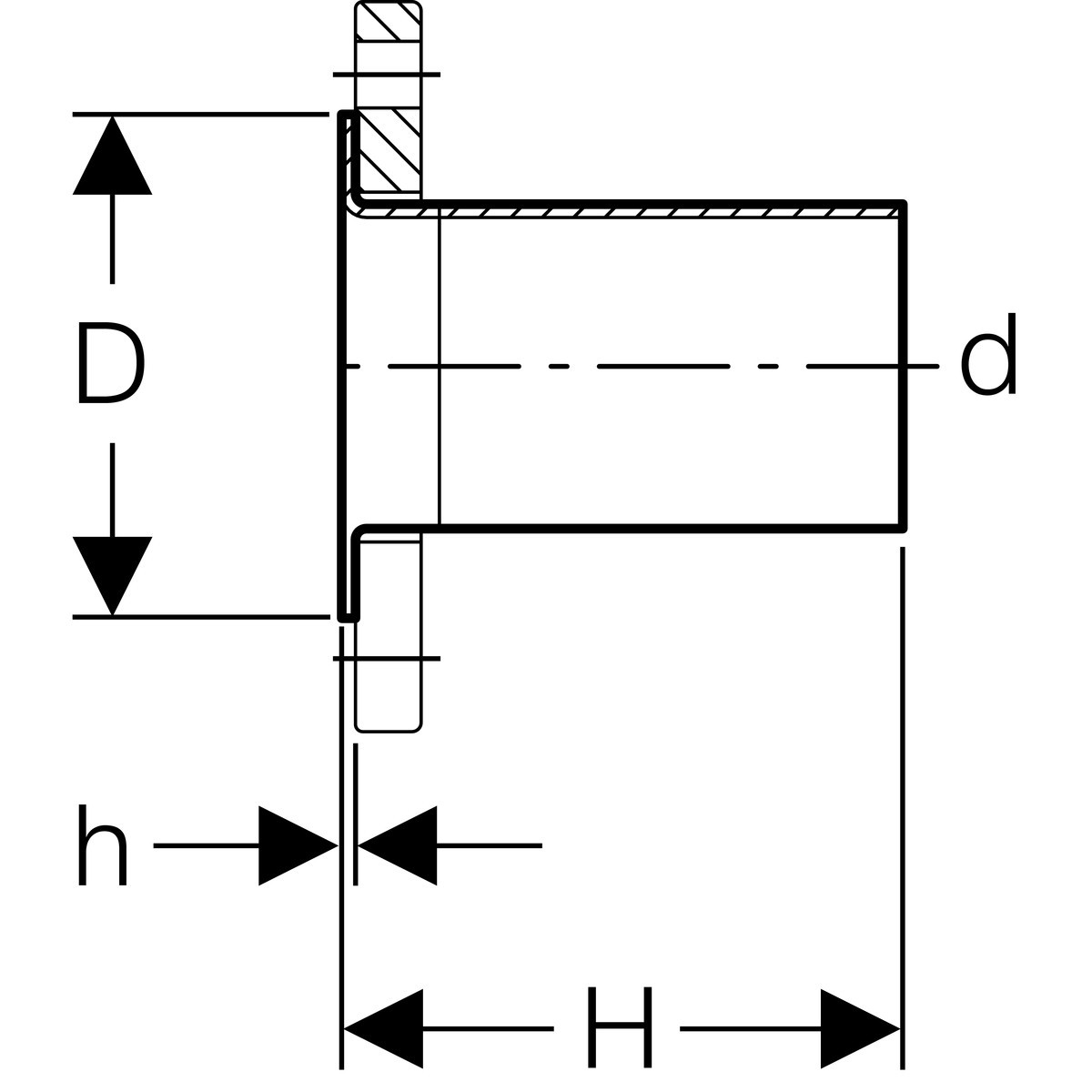 Mapress koper flenskraag spie-einde PN 10/16 DN50/54