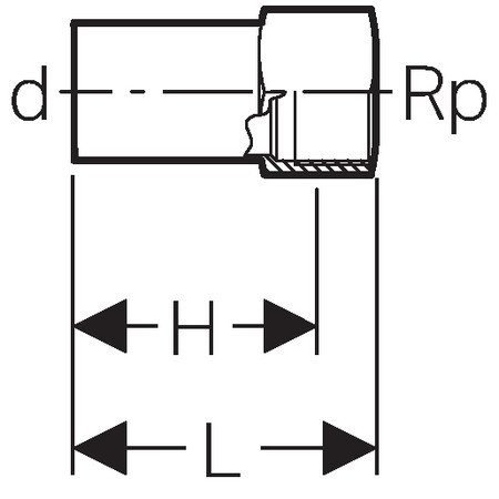 Mapress koper overgang spie-einde en bi 22-RP3/4"