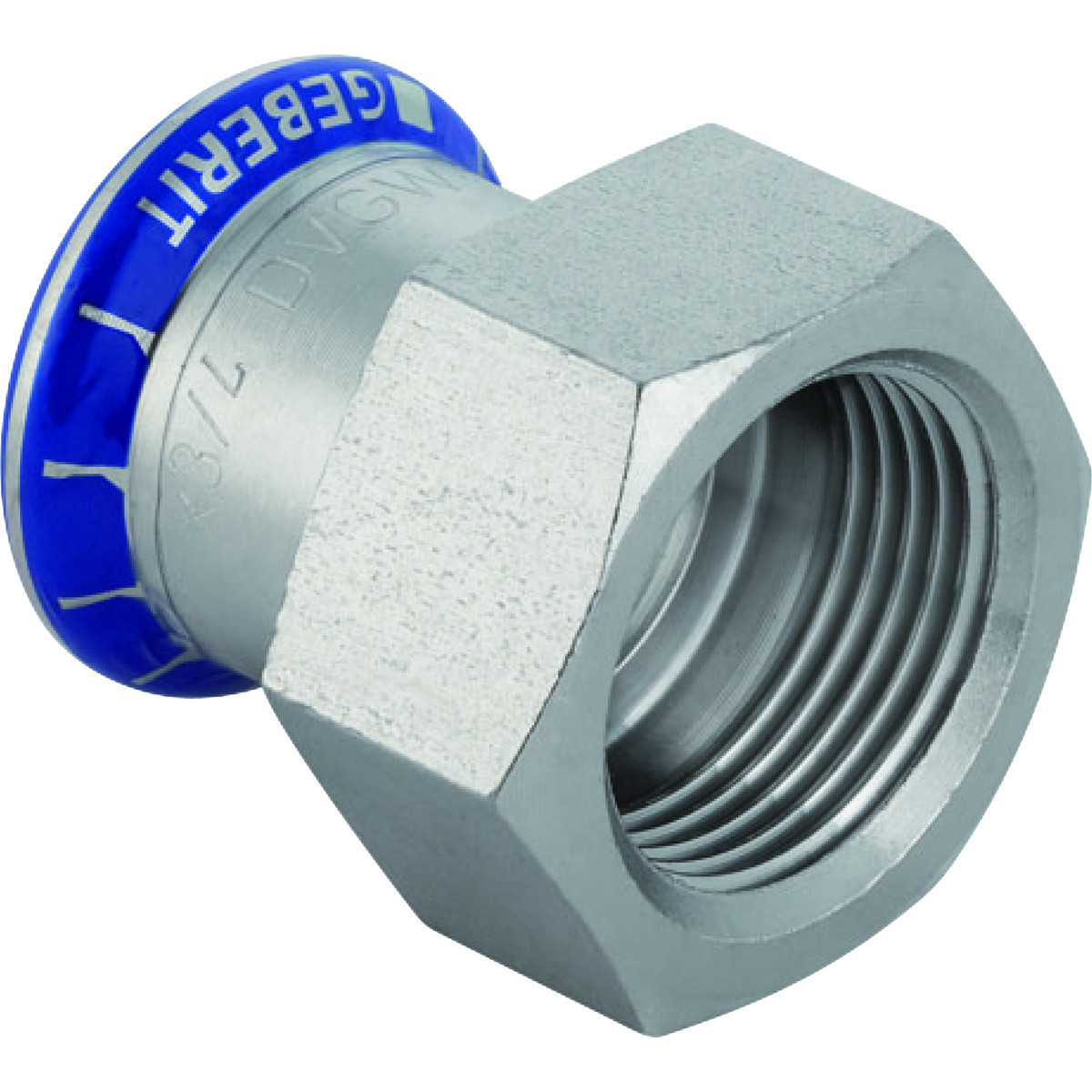 Mapress RVS 316 FKM blauw schroefbus M/bi 28-RP1,1/4"
