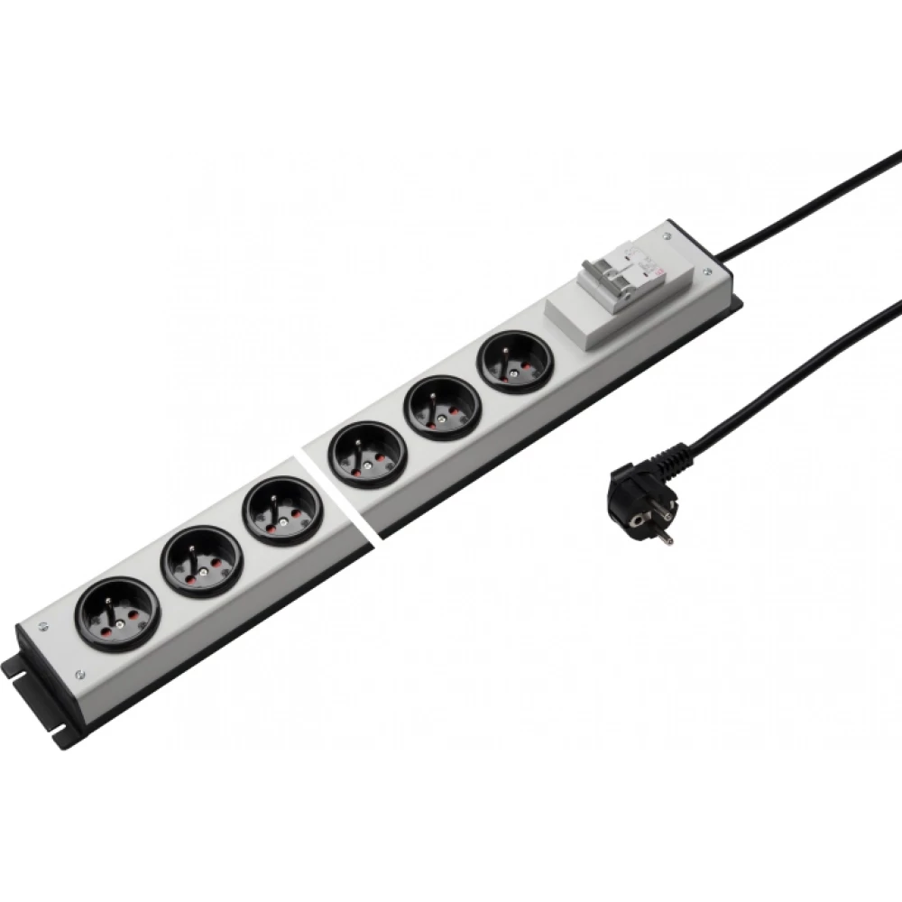 Martin Kaiser contactdoos 6-V penaarde shutter inst.aut. L.grijs-zwart snoer 3M