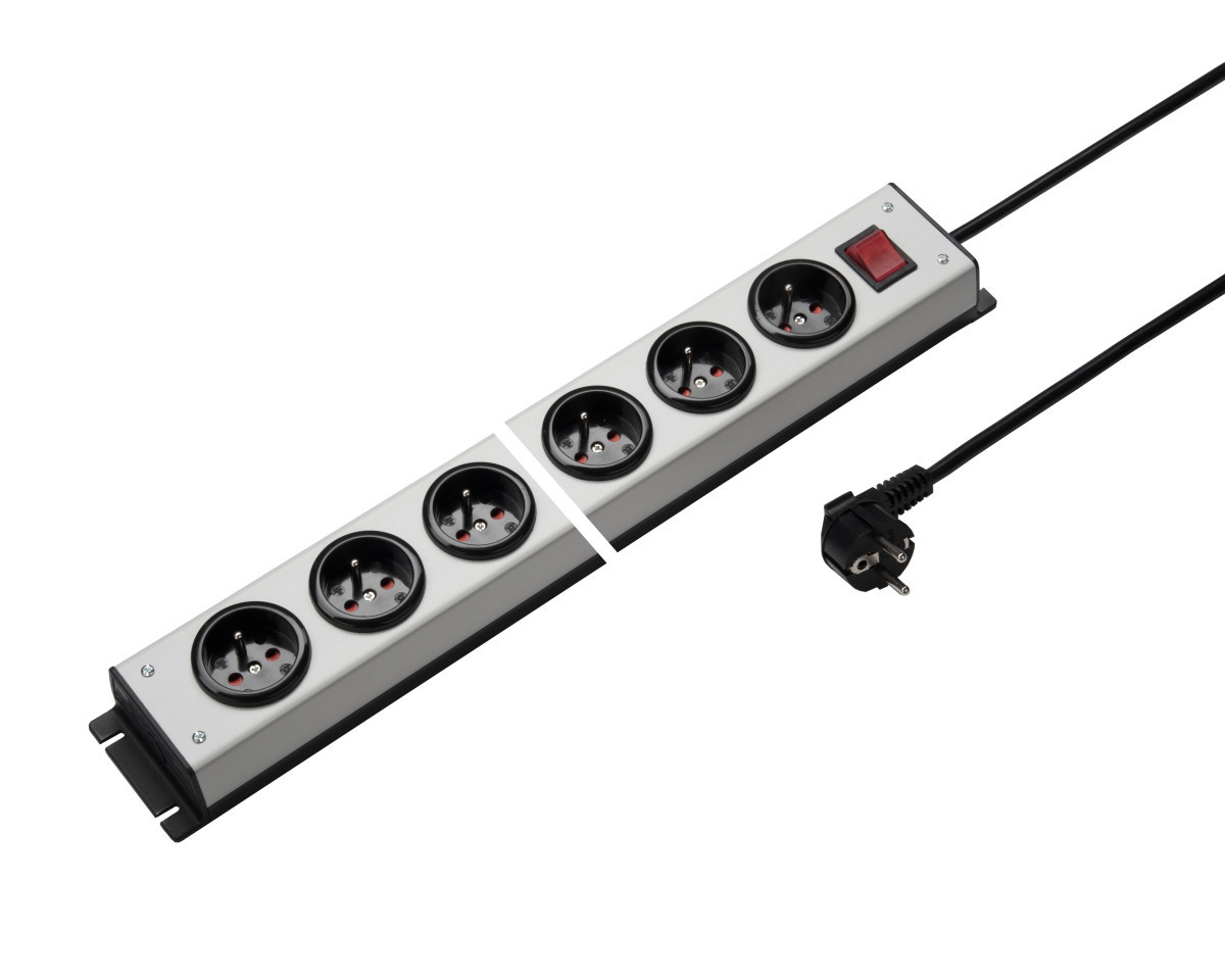 Martin Kaiser Stopcontact strip MK Contactdooscomb 4-V penaarde met schakelaar en shutter snoer 3M