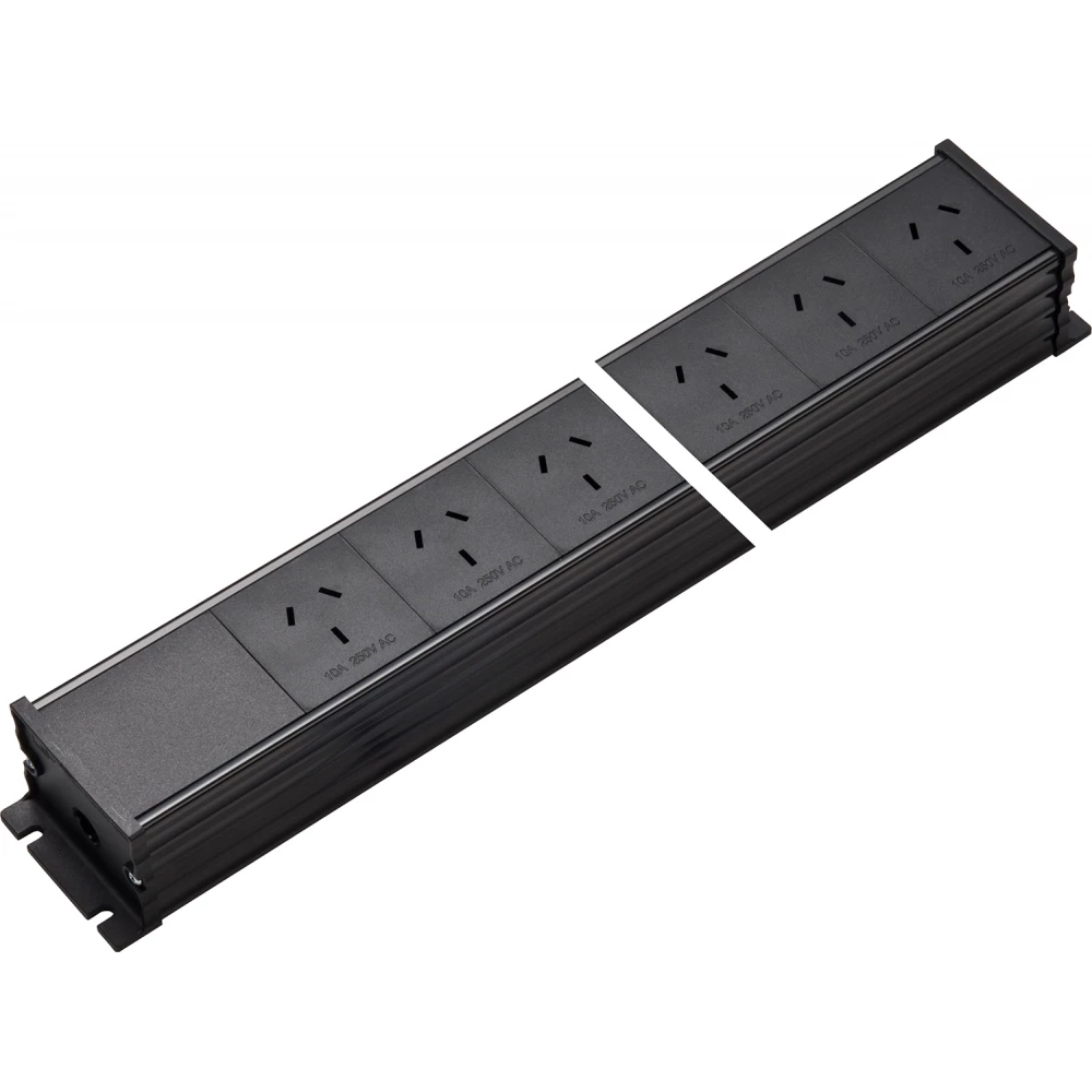 Martin Kaiser Stopcontact strip MK Contactdooscombinatie 6-V geaard type I (australië) zwart