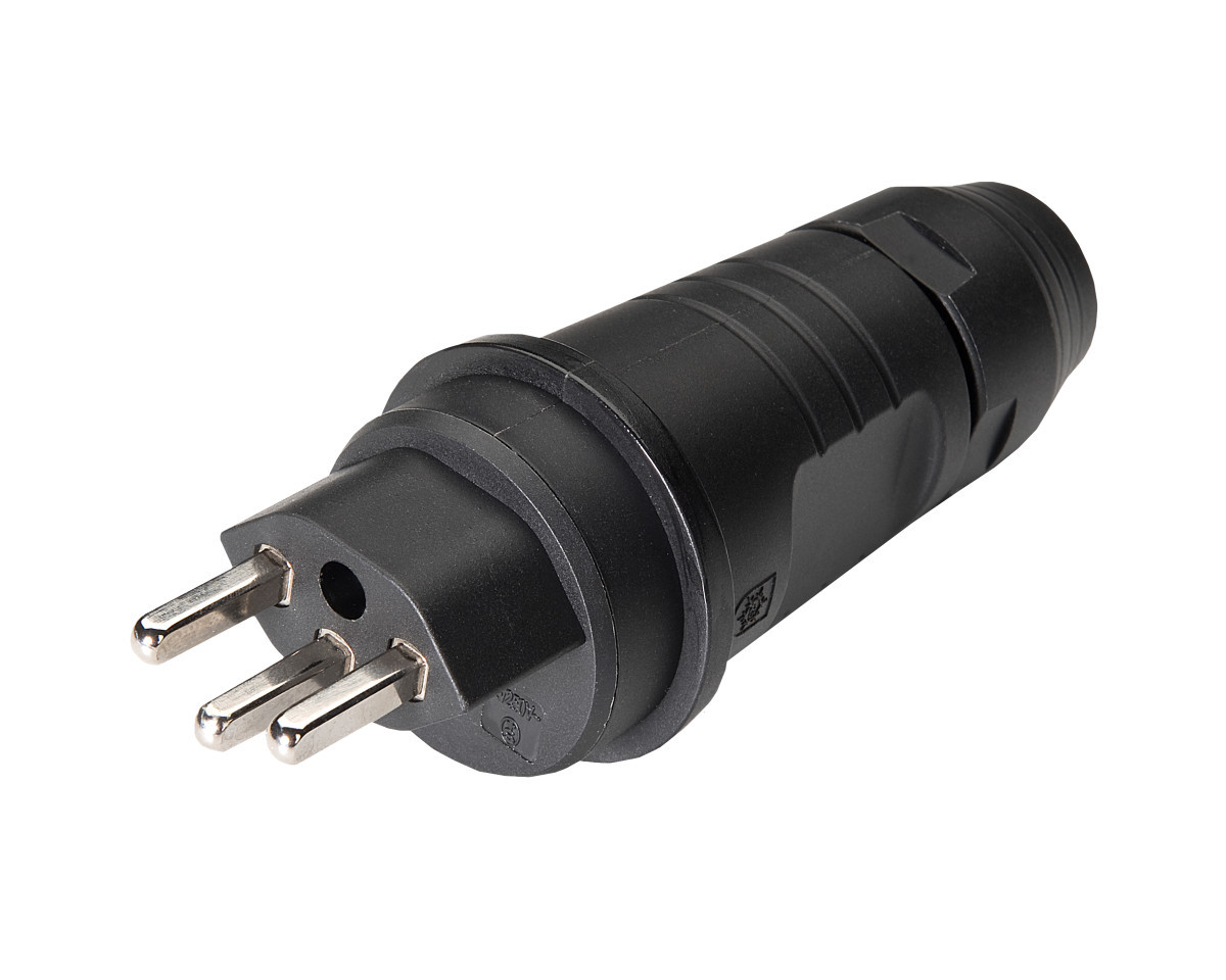 Martin Kaiser Swiss Plug MK Rechte stekker CH met aarde, type 23, 16a, ip55, zwart