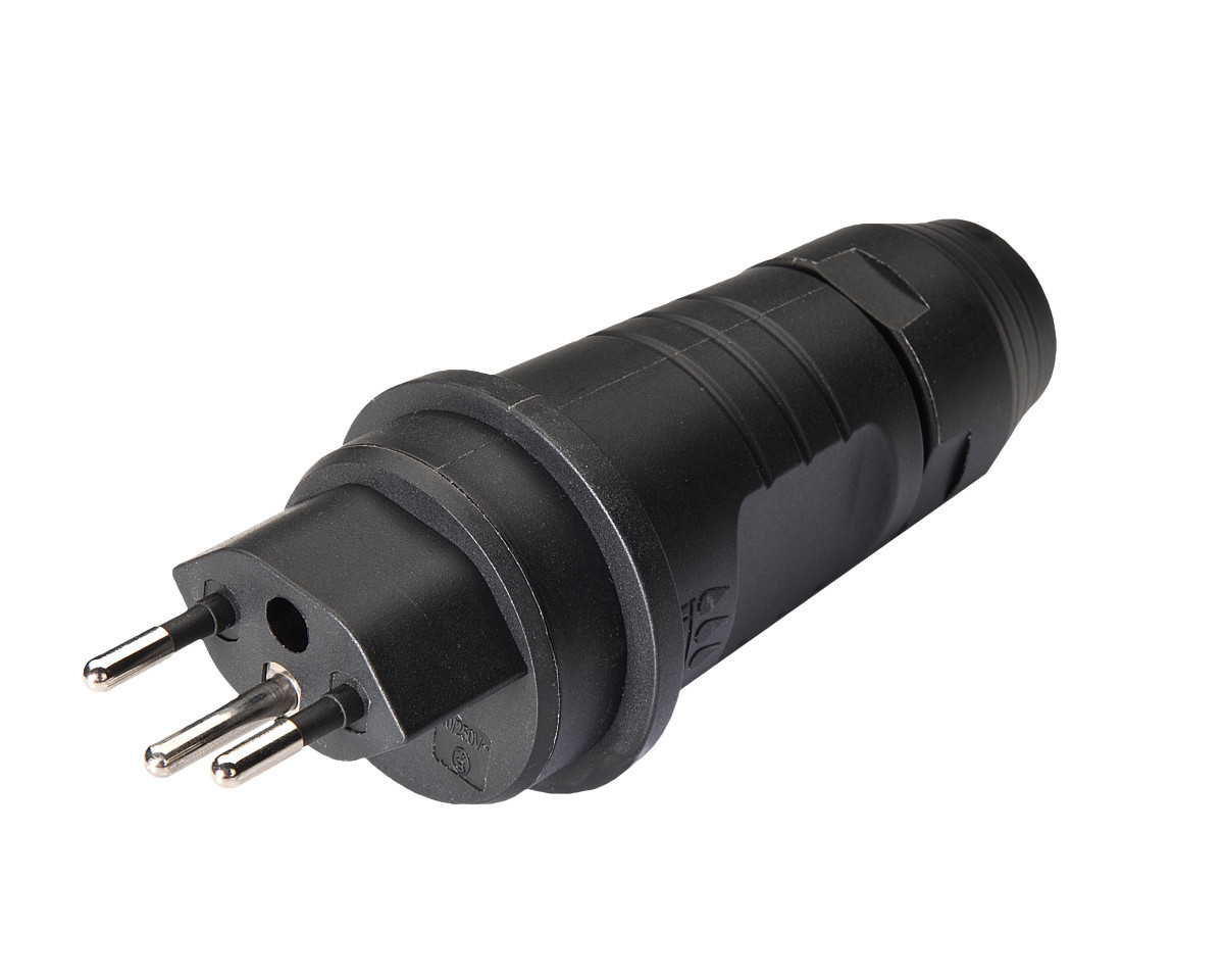 Martin Kaiser Swiss Plug MK Rechte stekker met aarde type J CH T13, 10a, ip55, zwart