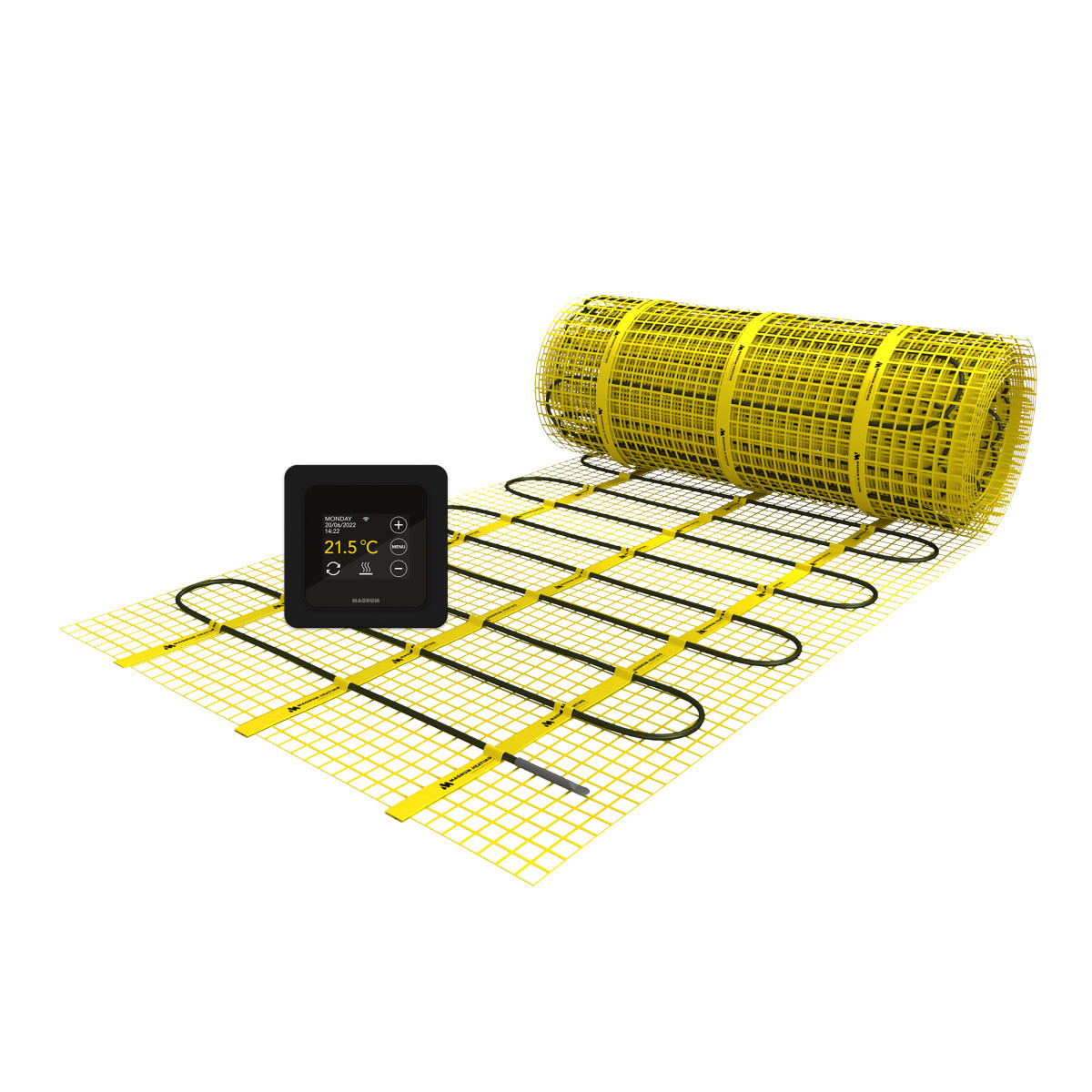 Magnum Vloerverwarmingsmat Mat set 3M2 - 450W + wifi thermostaat zwart