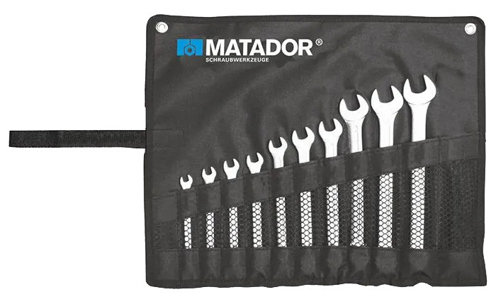 Matador Bevestigingsgereedschap Ringsteeksleutelset 15° 6-19MM in kunststof box, 10-delig