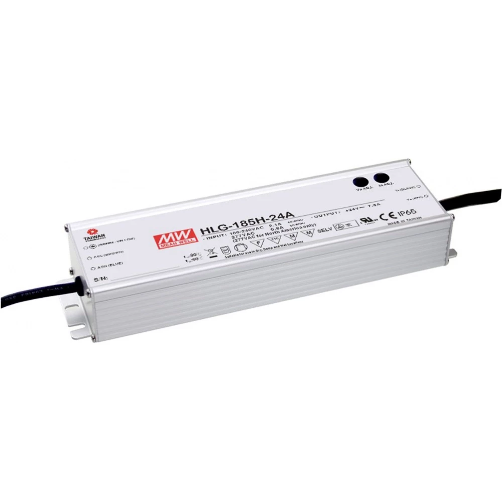 Mean Well ac-DC single output led driver mix mode (CV+CC) with built-in PFC; output 48VDC at 3.9a; ip67; cable output
