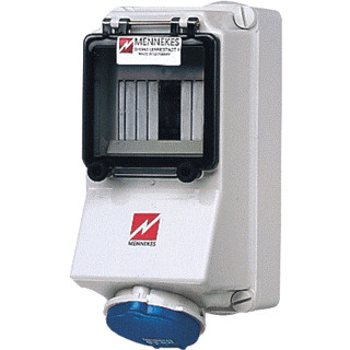 Mennekes Wandcontactdoos 16a3p 6H230V ip44 + rail