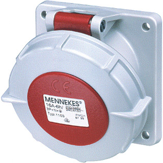 Mennekes Inbouwcontactdoos 16a 7P 400V ip67