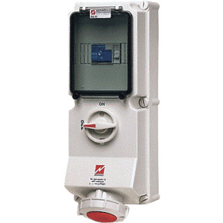 Mennekes Wandcontactdoos 63a 4P 6H 400V ip67
