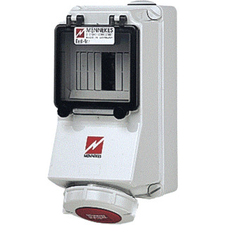 Mennekes WCD 16a4p 6H400V met automatenrail ip67