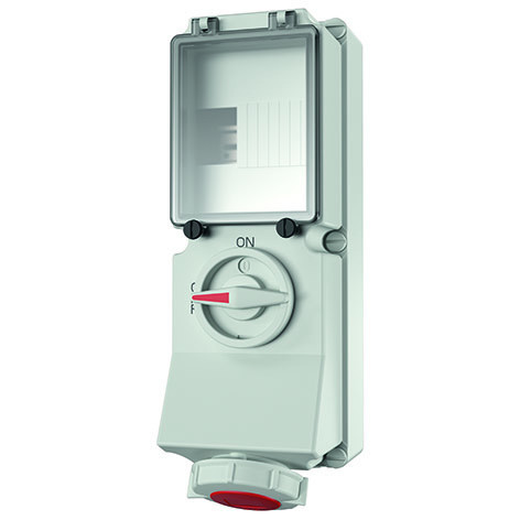 Mennekes WCD 32a 4P 3H 400-440V ip67 duo+rail met automatenrail