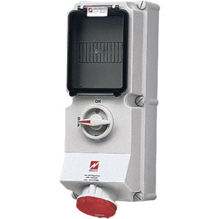 Mennekes WCD 63a 4P 6H 400V ip44 met rail