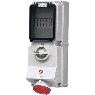 Mennekes WCD 63a 5P 6H 400V ip44 met rail