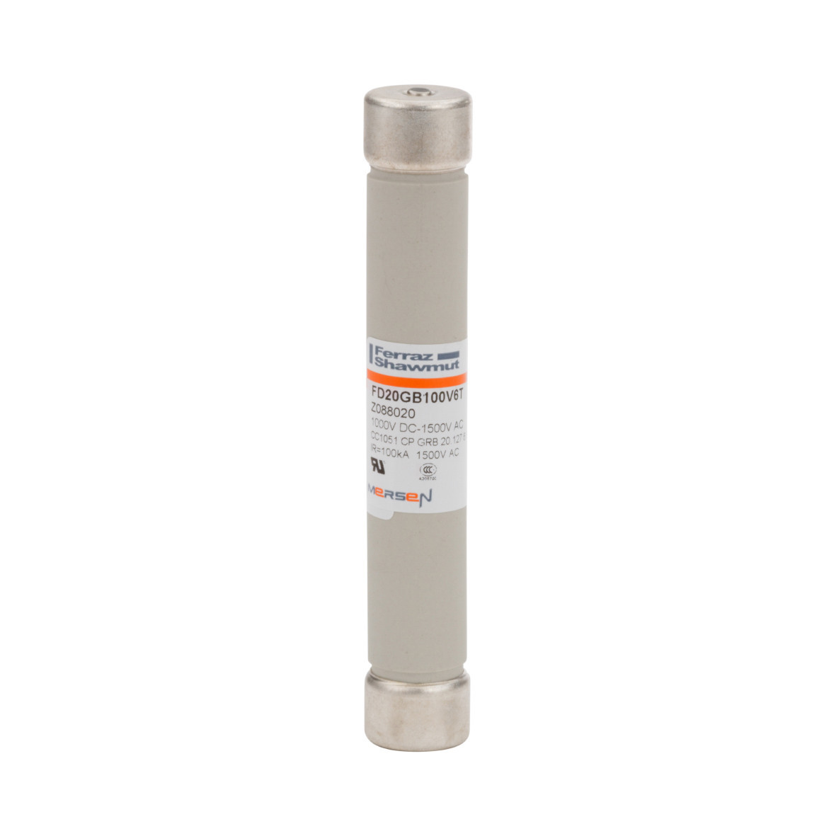 Mersen IEC cilindrische zekering hoge snel Supersnelle Cilindrische zekering 20x127 GR (GRB) 1000VDC 10a slagpin