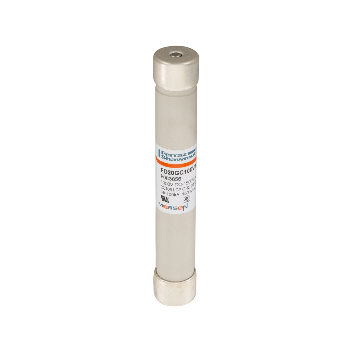 Mersen IEC cilindrische zekering hoge snel Supersnelle Cilindrische zekering 20x127 GR (GRC) 1000VDC 63a slagpin