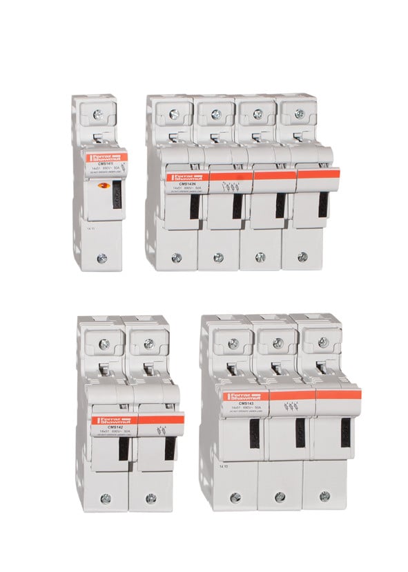 Mersen IEC cilindrische zekeringhouders Zekeringhouder 14x51 iec 690vac 690VDC 2-polig visuele indicator ip20