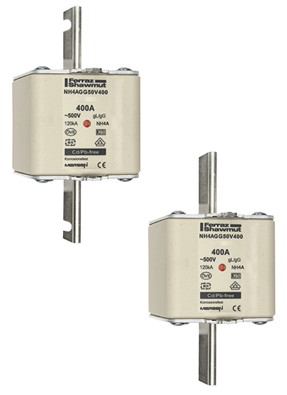 Mersen IEC NH zekeringen Zekering Maat nh4a GG 500vac 1600a niet-geïsoleerde trekoren centr.