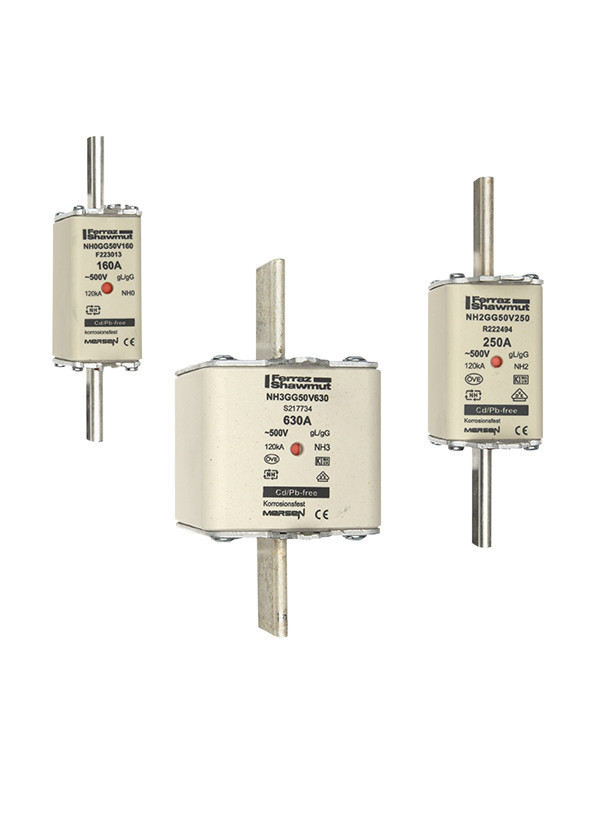 Mersen IEC NH zekeringen Zekering NH000 GG 500vac 35a niet-geïsoleerde trekoren dubbele indic.