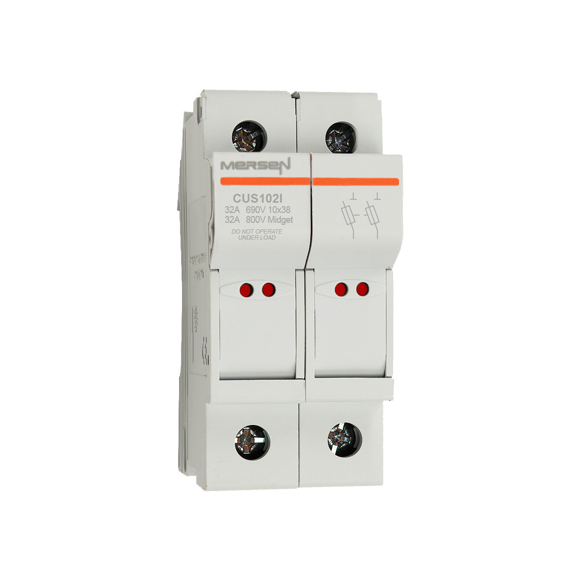 Mersen IEC+UL/CSA zekeringhouders Zekeringhouder Iec+ul/csa 10x38 800vac 1000VDC 2P vis. indic. ip20