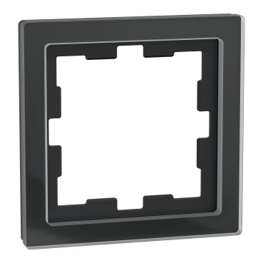 Merten Afdekraam D-life enkelvoudig glas onyx zwart systeem D
