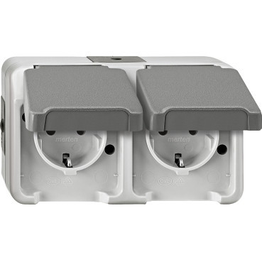 Merten Aquastar WCD opbouw 2-voudig horizontaal grijs