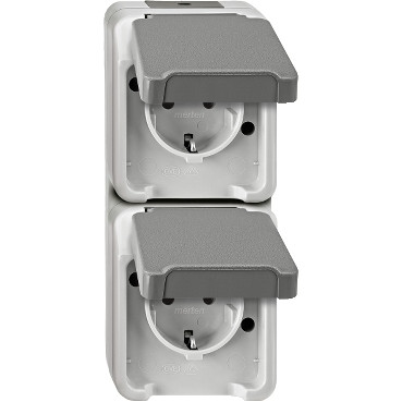 Merten Aquastar WCD opbouw 2-voudig verticaal grijs