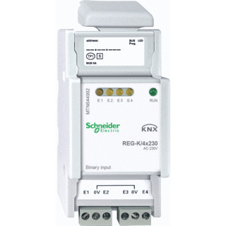 Merten Spacelogic KNX binaire ingang bussysteem 4-voudig 0V ac KNX din-rail