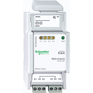 Merten Systeem M binaire ingang bussysteem 4-voudig 0V ac/DC KNX din-rail