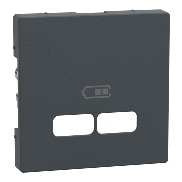 Merten Centraalplaat dubbele usb-lader antraciet systeem M