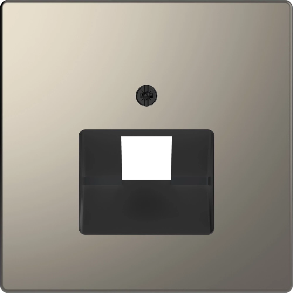 Merten Centraalplaat RJ45 enkelvoudig nikkel metallic systeem D