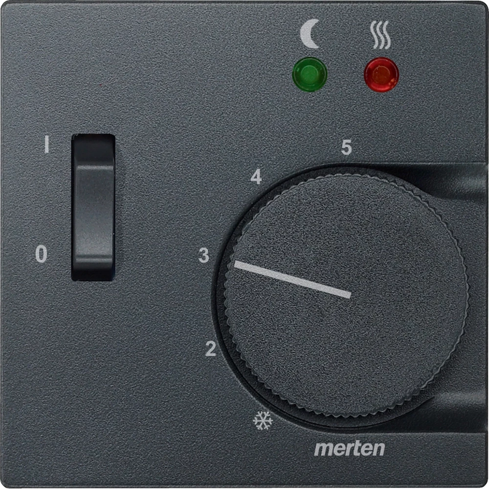 Merten Centraalplaat vloertemperatuurregelaar + schakelaar antraciet SYST Merten Centraalplaat vloertemperatuurregelaar + schakelaar antraciet SYST