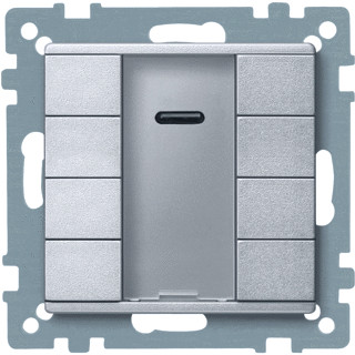 Merten Spacelogic KNX drukknopmodule KNX 8-voudig aluminium met tekstv inbouw ip20