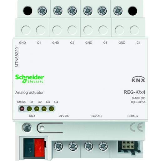 Merten Spacelogic KNX analoge actuator KNX 0V 4-voudig KNX din-rail