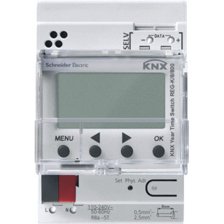 Merten KNX jaarklok tijdschakelaar reg-K/8/800