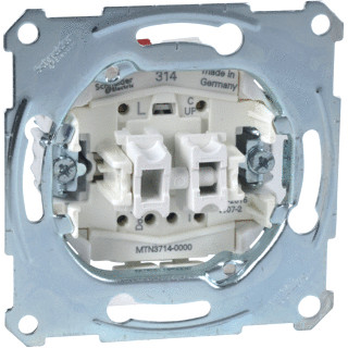 Merten Systeem M jaloezieschakelaar + extra contact wip 1P ip20