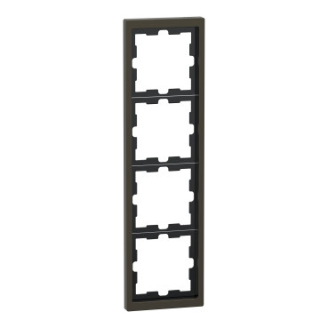 Merten Systeem D afdekraam D-life 4-voudig metaal mocca metallic