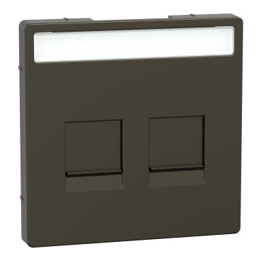 Merten Systeem D centraalplaat RJ45 2-voudig venster mocca metallic
