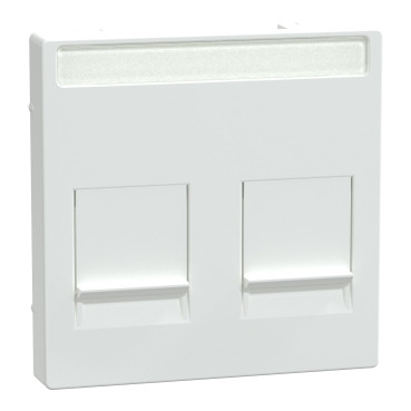 Merten Systeem M centraalplaat RJ45 2-voudig venster stofschuif act