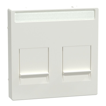 Merten Systeem M centraalplaat RJ45 2-voudig venster stofschuif pol