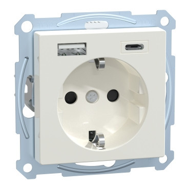 Merten Systeem M WCD dubbele usb-poort a+c 16a polarwit