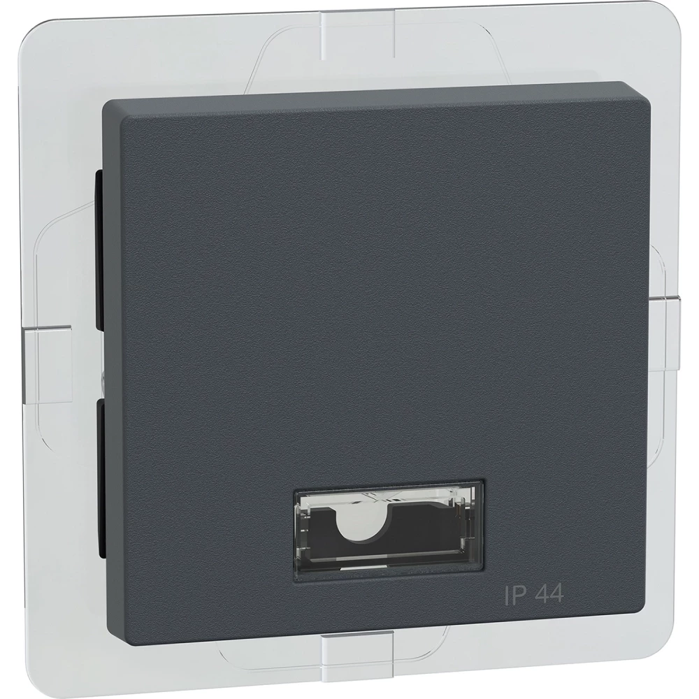 Merten Wisselwip + rechthoekig symboolvenster - ip44 - antraciet - systeem M
