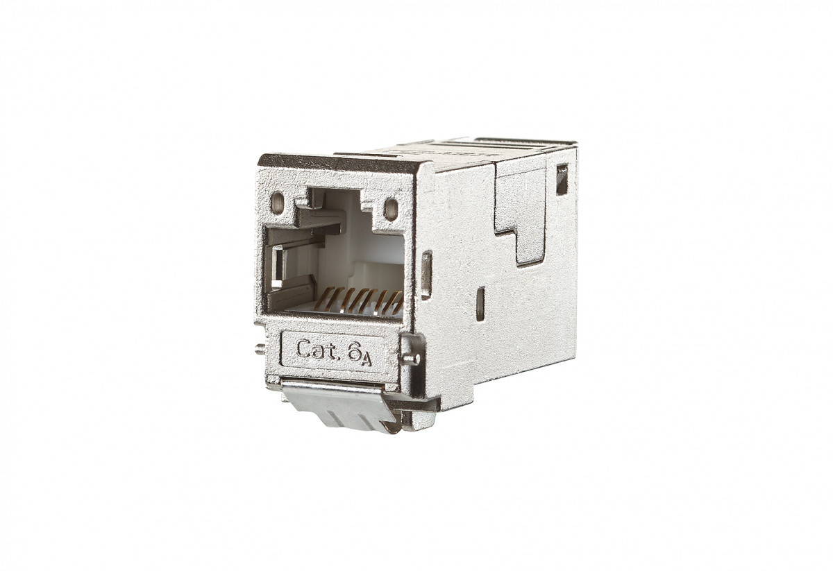 Boîtier De Raccordement Modulaire METZ CONNECT C6Amodul - 2 Ports 180° - Blanc Pur - Pour Réseaux Jusqu'à 10 Gbit Et PoE 90W - 4