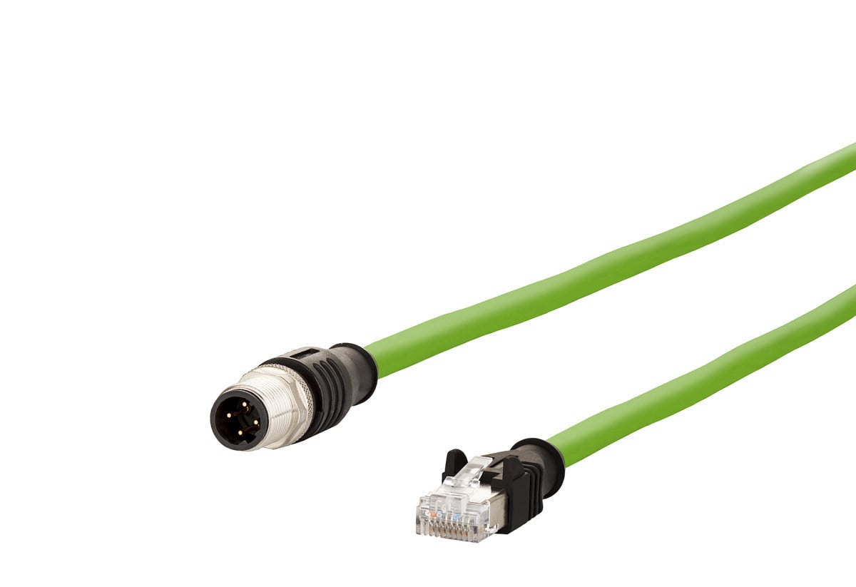 Metz Connect PGAD5 M12 Industrial ethernet cable, D-coded, 3.0 M, M12 plug straight - RJ4