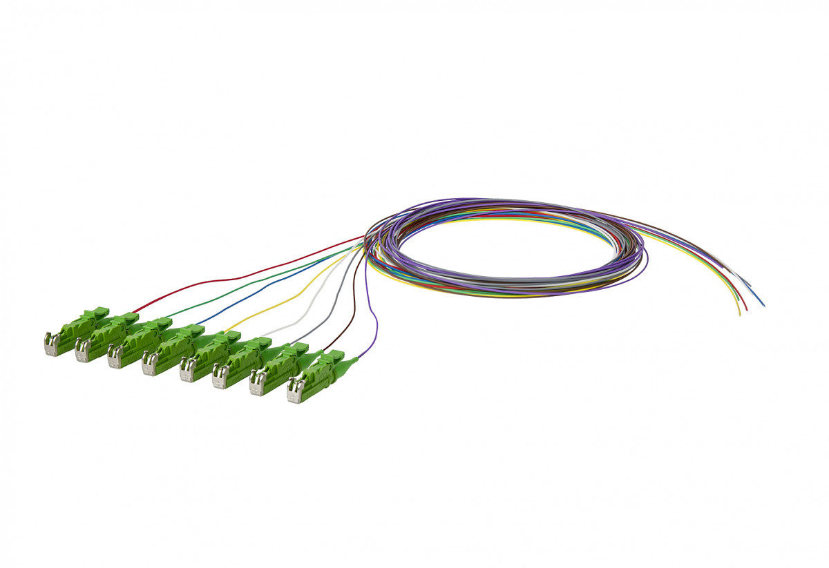 Metz Connect PXQ5T Opdat Pigtail e2000-apc, os2, 8 colors