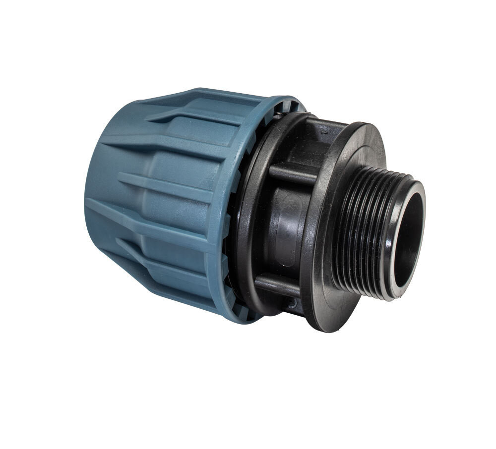 Microflex PP koppeling met buitendraad voor pe-buis 50/4,6