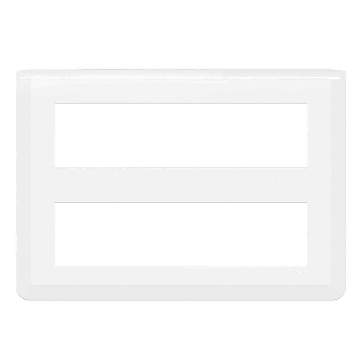 Legrand Schakelmateriaal Mosaic Afdekraam 2x8 mod wit horizontaal