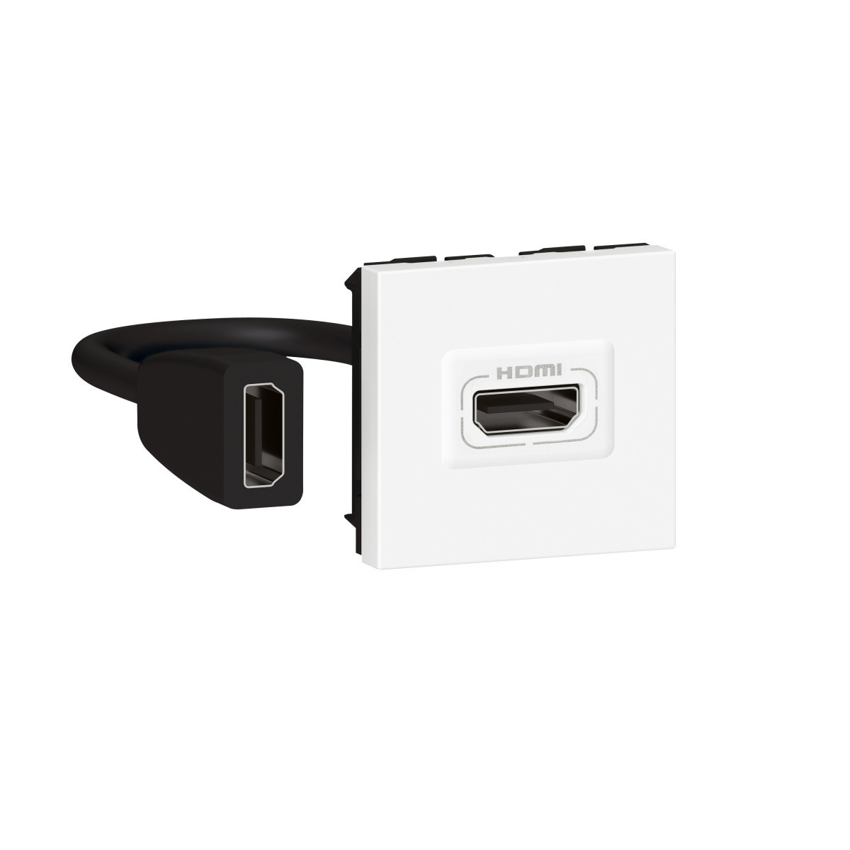Legrand Schakelmateriaal Mosaic Contactdoos hdmi voorbekabeld 2 modules - wit