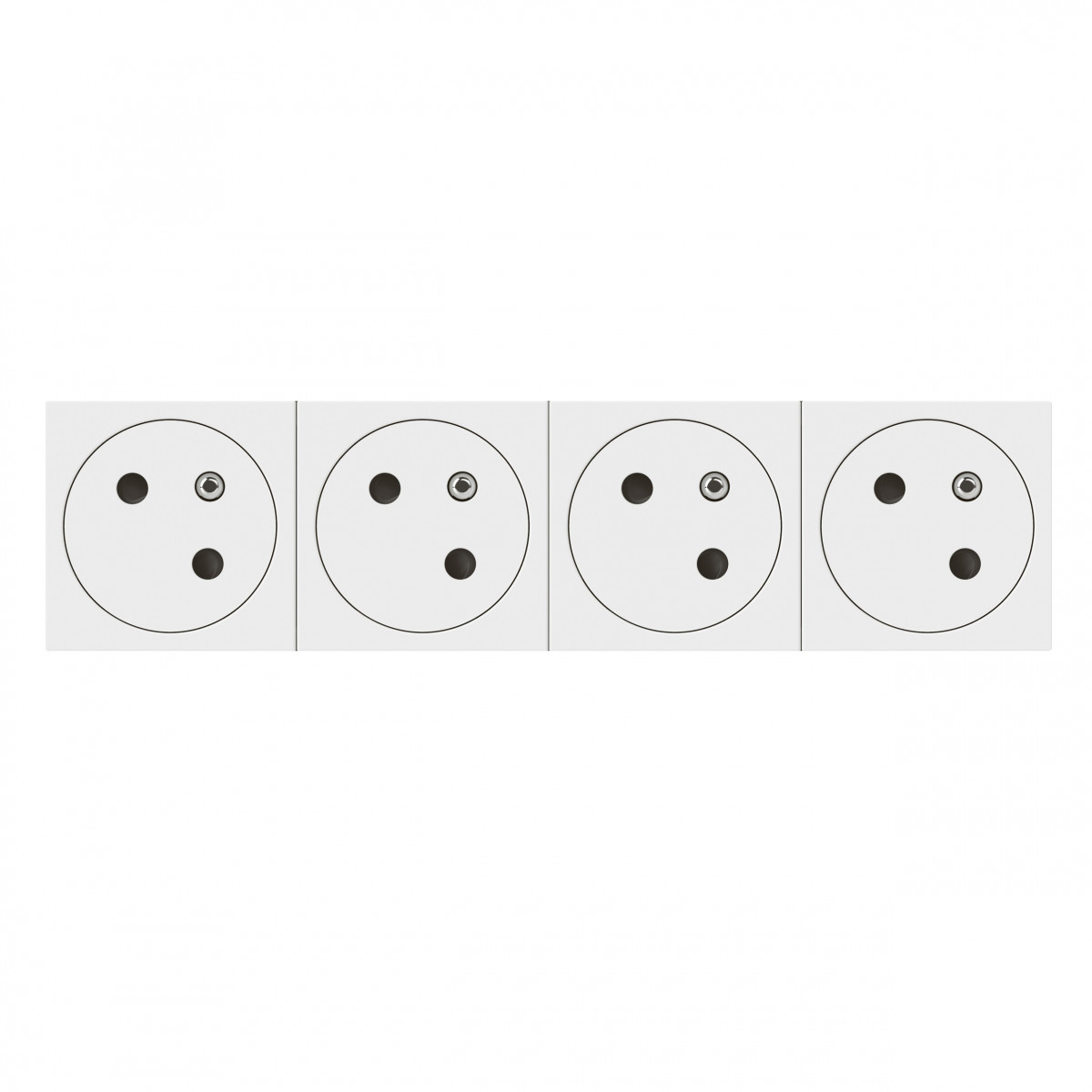 Legrand Schakelmateriaal Mosaic Link contactdoos 4x2p+a -vlak- contactdoos op 45° - 8 mod - wit