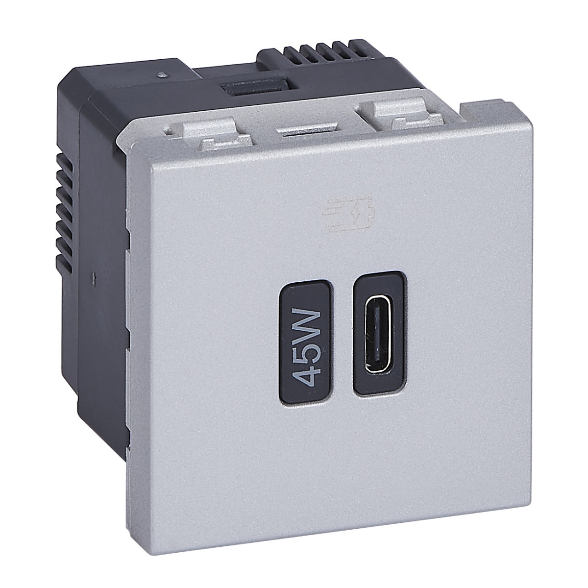 Legrand Schakelmateriaal Mosaic Usb power charge lader 45W, usb type C - aluminium